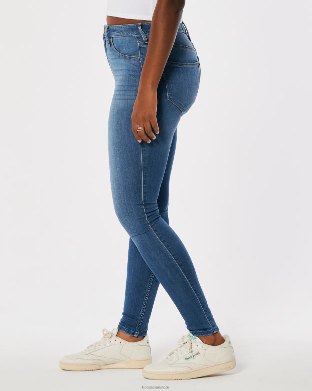 Bottoms Hollister Women Curvy High-Rise Medium Wash Jean Leggings 48820492 Medium Wash