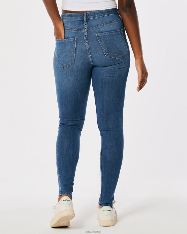 Bottoms Hollister Women Curvy High-Rise Medium Wash Jean Leggings 48820492 Medium Wash