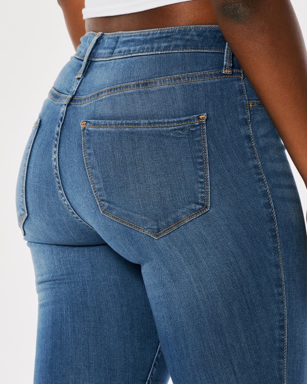 Bottoms Hollister Women Curvy High-Rise Medium Wash Jean Leggings 48820492 Medium Wash