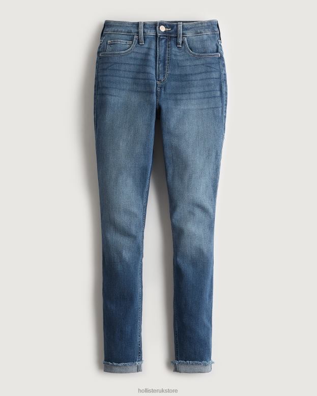 Bottoms Hollister Women Curvy High-Rise Medium Wash Super Skinny Jeans 48820576 Medium
