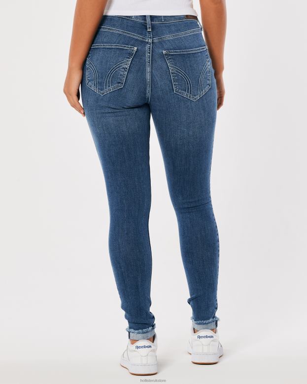 Bottoms Hollister Women Curvy High-Rise Medium Wash Super Skinny Jeans 48820576 Medium