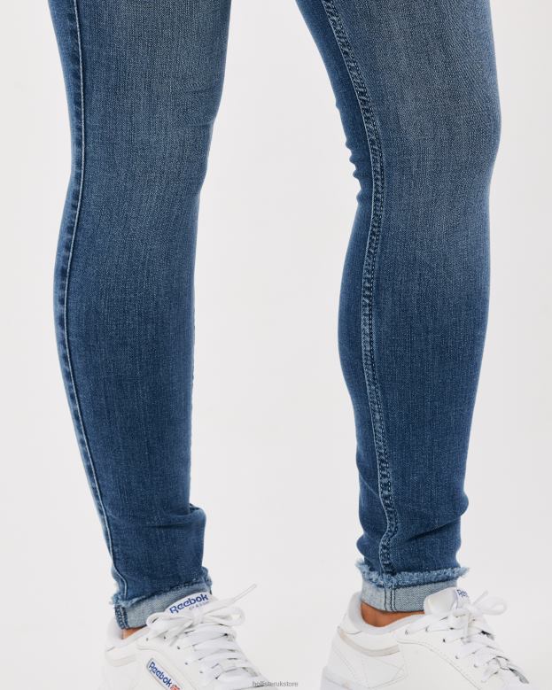 Bottoms Hollister Women Curvy High-Rise Medium Wash Super Skinny Jeans 48820576 Medium