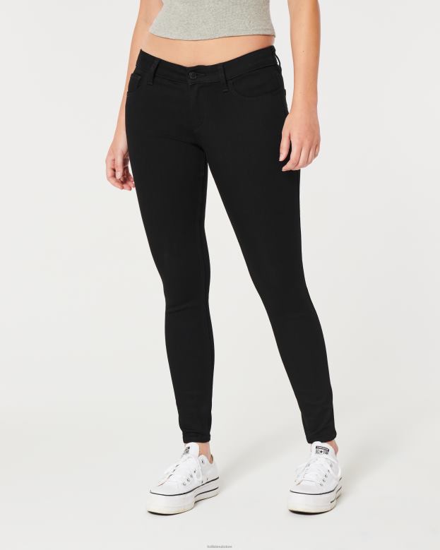 Bottoms Hollister Women Curvy Low-Rise Black Super Skinny Jeans 48820692 Black