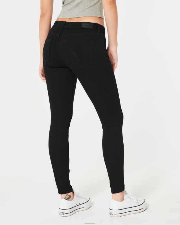 Bottoms Hollister Women Curvy Low-Rise Black Super Skinny Jeans 48820692 Black