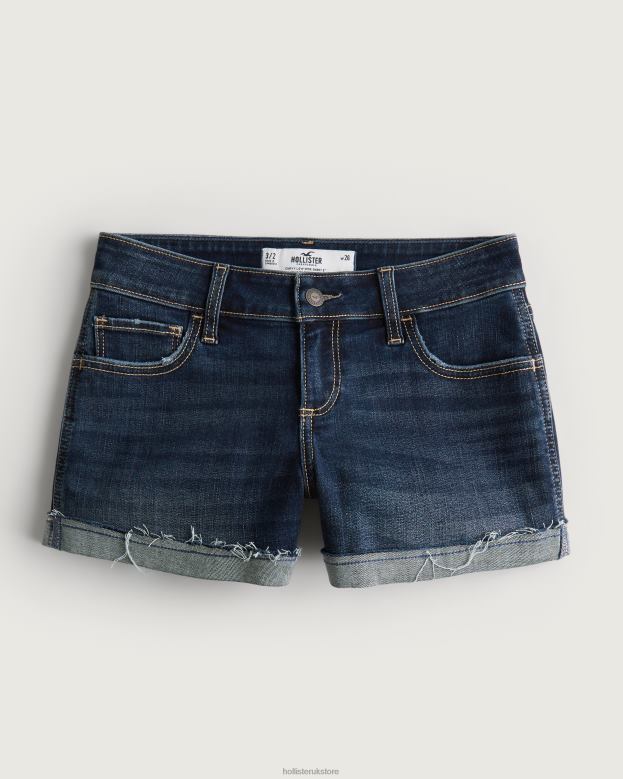 Bottoms Hollister Women Curvy Low-Rise Dark Wash Denim Shorts 3 48820509 Dark Wash