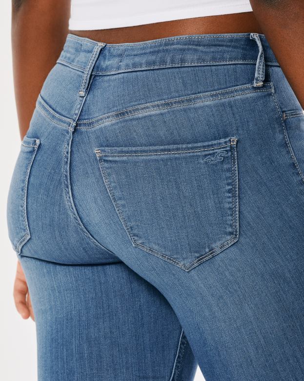 Bottoms Hollister Women Curvy Mid-Rise Medium Wash Jean Leggings 48820712 Medium