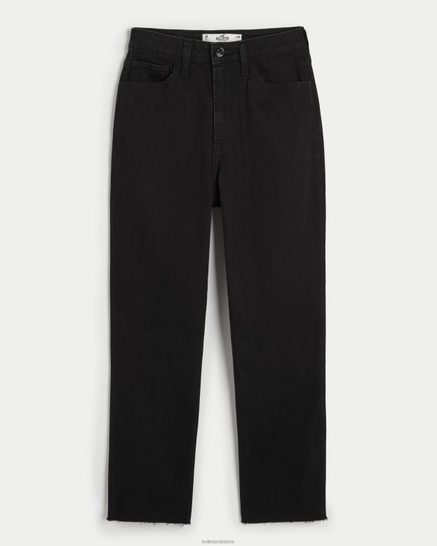 Bottoms Hollister Women Curvy Ultra High-Rise Black Mom Jeans 48820575 Black