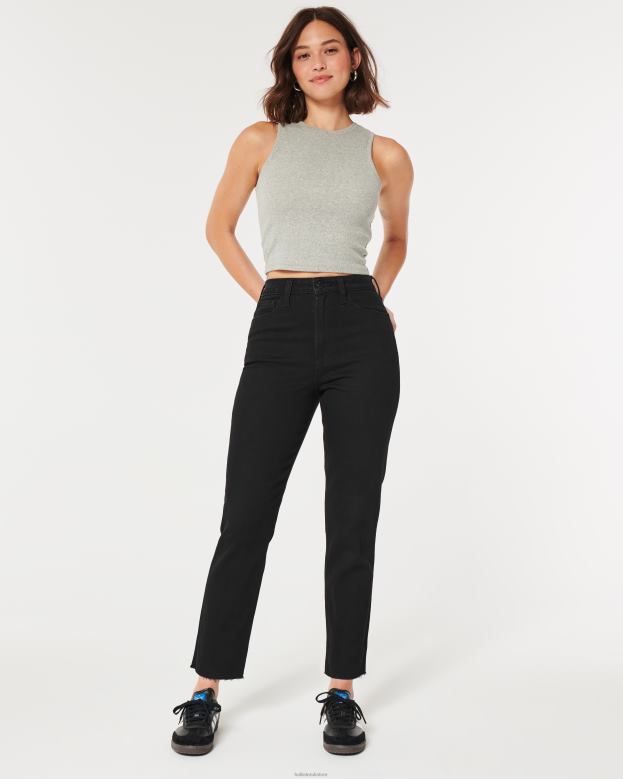 Bottoms Hollister Women Curvy Ultra High-Rise Black Mom Jeans 48820575 Black