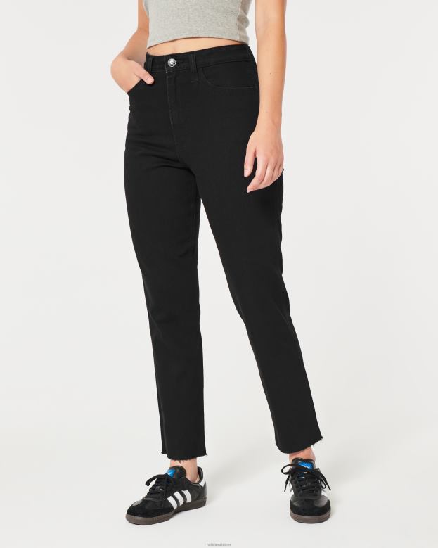 Bottoms Hollister Women Curvy Ultra High-Rise Black Mom Jeans 48820575 Black