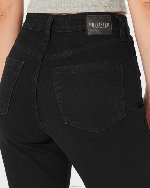 Bottoms Hollister Women Curvy Ultra High-Rise Black Mom Jeans 48820575 Black