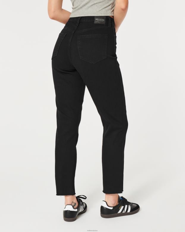 Bottoms Hollister Women Curvy Ultra High-Rise Black Mom Jeans 48820575 Black