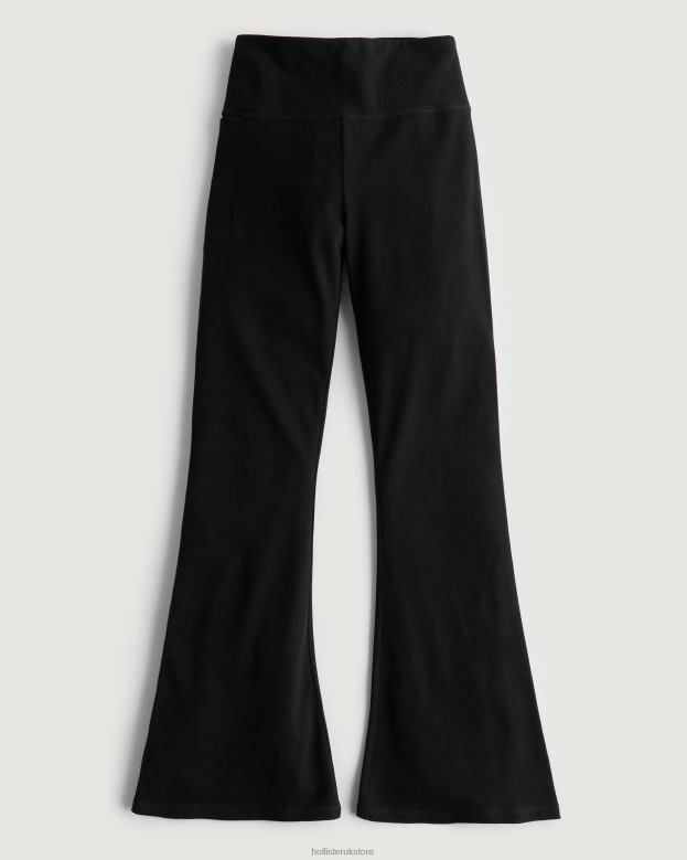 Bottoms Hollister Women Flared Leggings 48820526 Black Solid