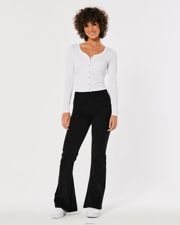 Bottoms Hollister Women Flared Leggings 48820526 Black Solid