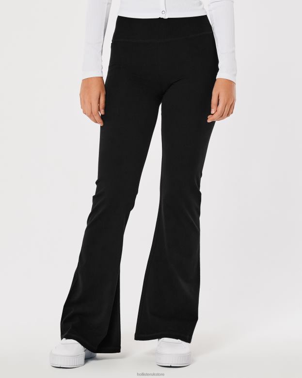Bottoms Hollister Women Flared Leggings 48820526 Black Solid