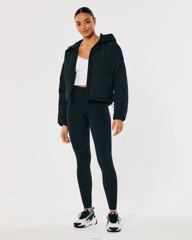 Bottoms Hollister Women Gilly Hicks Active Energize High-Rise 7/8 Leggings 48820528 Black