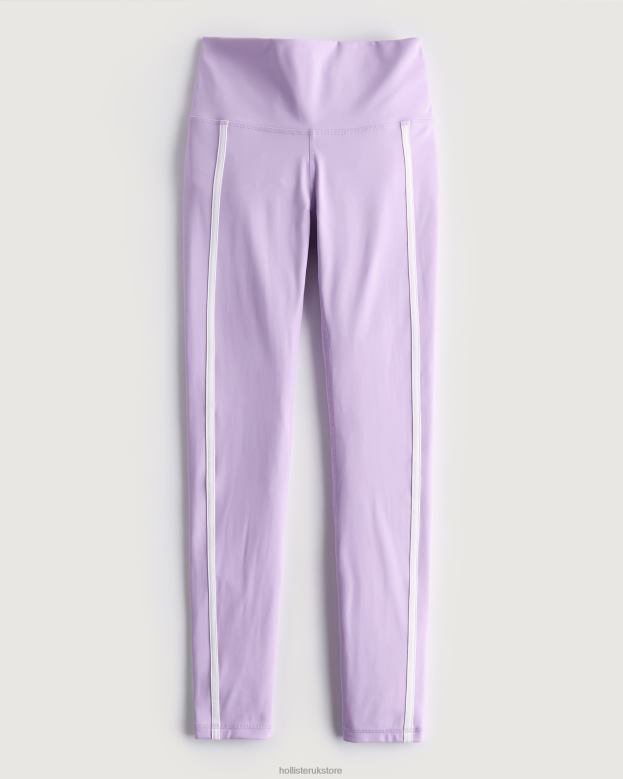 Bottoms Hollister Women Gilly Hicks Active Energize High-Rise 7/8 Leggings 48820774 Light Purple Stripe