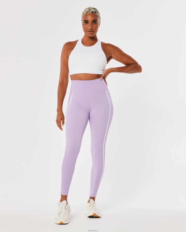 Bottoms Hollister Women Gilly Hicks Active Energize High-Rise 7/8 Leggings 48820774 Light Purple Stripe
