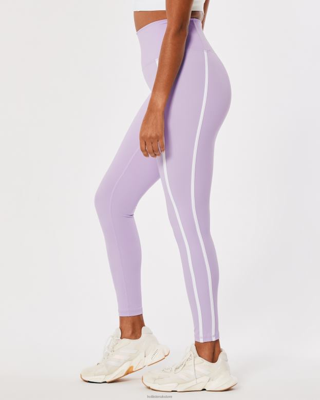 Bottoms Hollister Women Gilly Hicks Active Energize High-Rise 7/8 Leggings 48820774 Light Purple Stripe