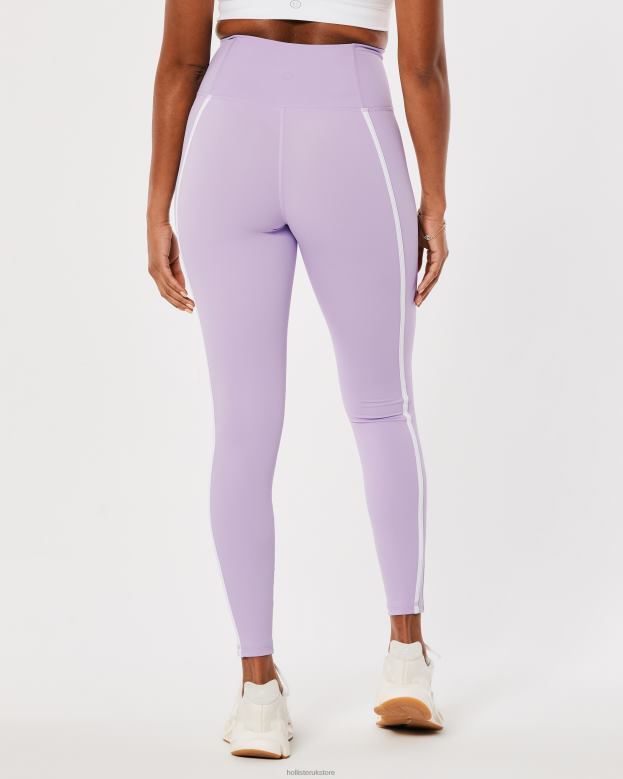 Bottoms Hollister Women Gilly Hicks Active Energize High-Rise 7/8 Leggings 48820774 Light Purple Stripe
