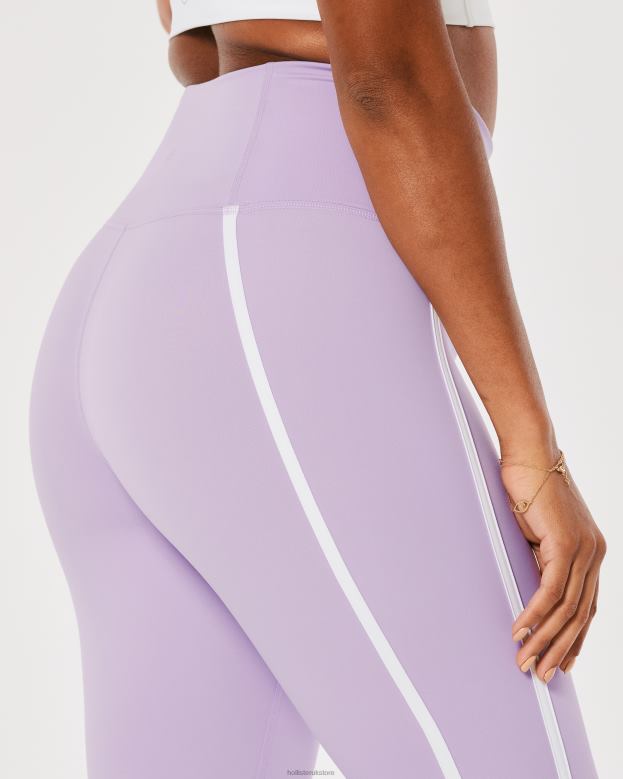 Bottoms Hollister Women Gilly Hicks Active Energize High-Rise 7/8 Leggings 48820774 Light Purple Stripe