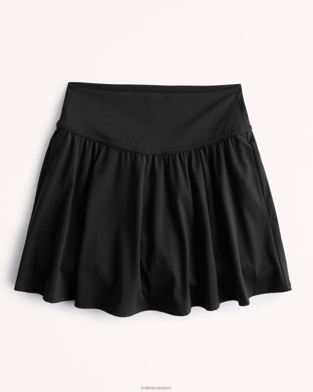 Bottoms Hollister Women Gilly Hicks Active Energize Ultra High-Rise Flutter Skortie 48820542 Black