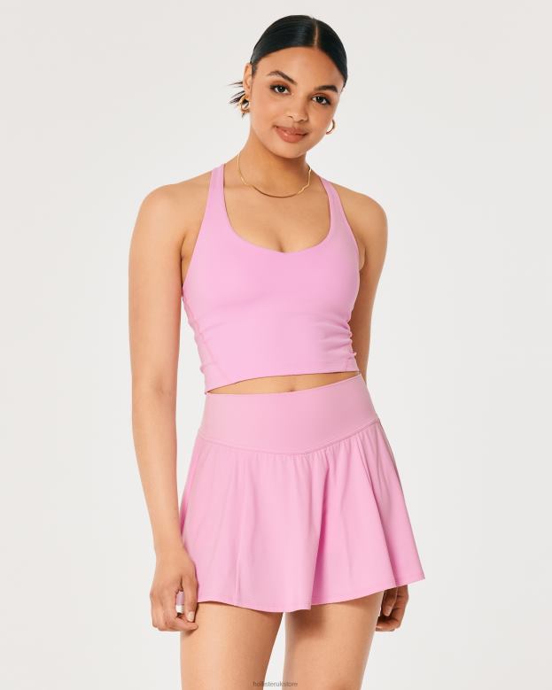 Bottoms Hollister Women Gilly Hicks Active Energize Ultra High-Rise Flutter Skortie 48820666 Light Pink