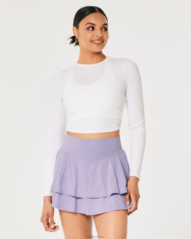 Bottoms Hollister Women Gilly Hicks Active Energize Ultra High-Rise Tiered Skortie 48820671 Lavender