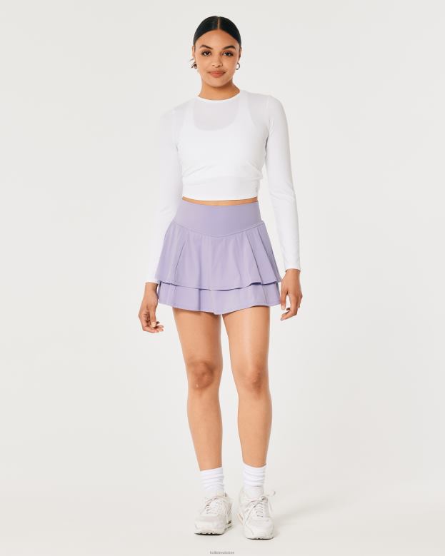 Bottoms Hollister Women Gilly Hicks Active Energize Ultra High-Rise Tiered Skortie 48820671 Lavender