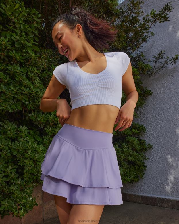 Bottoms Hollister Women Gilly Hicks Active Energize Ultra High-Rise Tiered Skortie 48820671 Lavender