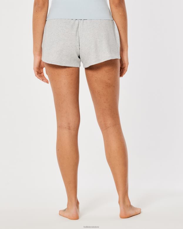 Bottoms Hollister Women Gilly Hicks Active Essentials Ultra High-Rise Fleece Shorts 48820698 Light Heather Grey