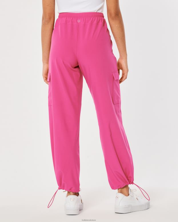 Bottoms Hollister Women Gilly Hicks Active Mid-Rise Parachute Pants 48820764 Dark Pink