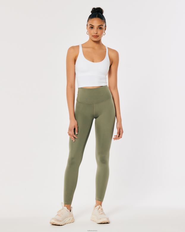 Bottoms Hollister Women Gilly Hicks Active Recharge High-Rise 7/8 Leggings 48820737 Olive Green