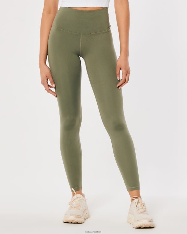 Bottoms Hollister Women Gilly Hicks Active Recharge High-Rise 7/8 Leggings 48820737 Olive Green