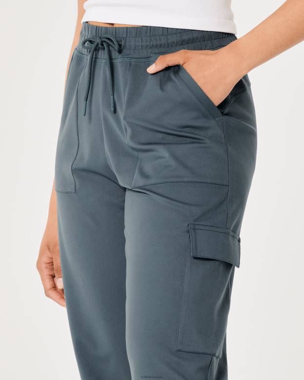 Bottoms Hollister Women Gilly Hicks Active Recharge High-Rise Cargo Joggers 48820657 Blue Grey
