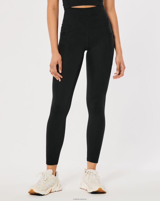 Bottoms Hollister Women Gilly Hicks Active Recharge High-Rise Pocket 7/8 Leggings 48820634 Black