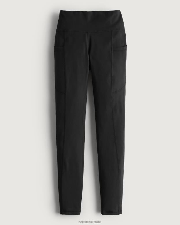 Bottoms Hollister Women Gilly Hicks Active Recharge High-Rise Pocket 7/8 Leggings 48820725 Black