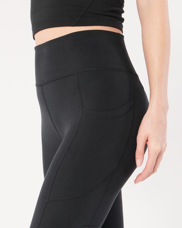 Bottoms Hollister Women Gilly Hicks Active Recharge High-Rise Pocket 7/8 Leggings 48820725 Black
