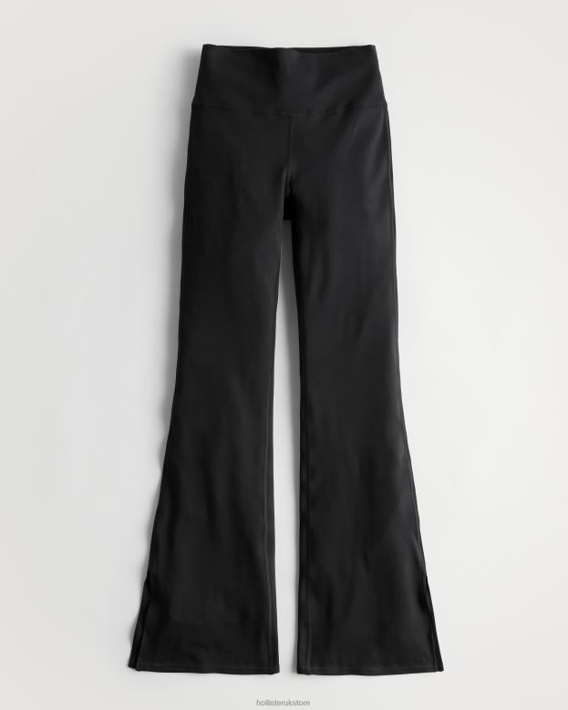 Bottoms Hollister Women Gilly Hicks Active Recharge High-Rise Split-Hem Kick Flare Pants 48820735 Black