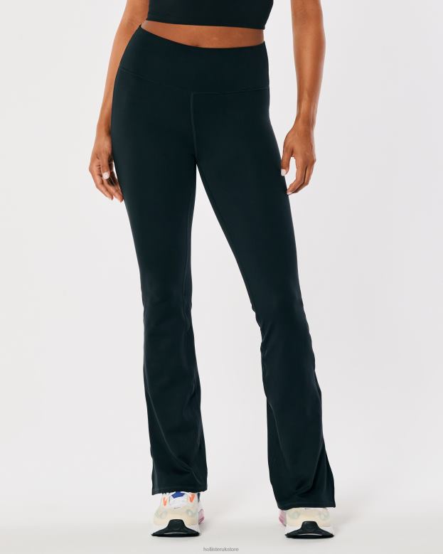 Bottoms Hollister Women Gilly Hicks Active Recharge High-Rise Split-Hem Kick Flare Pants 48820735 Black