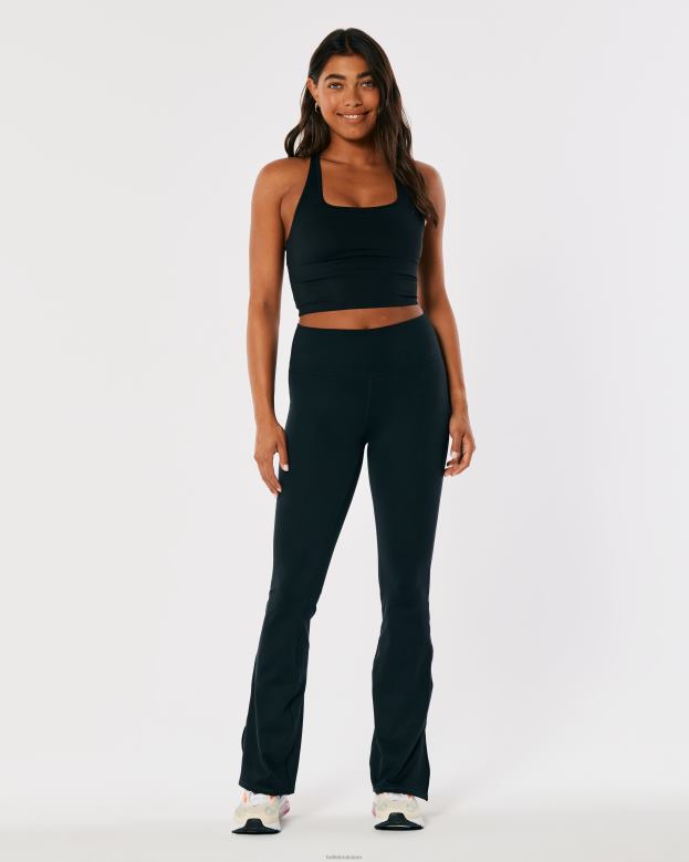 Bottoms Hollister Women Gilly Hicks Active Recharge High-Rise Split-Hem Kick Flare Pants 48820735 Black