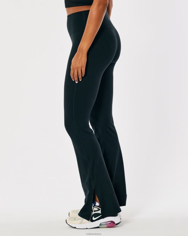 Bottoms Hollister Women Gilly Hicks Active Recharge High-Rise Split-Hem Kick Flare Pants 48820735 Black