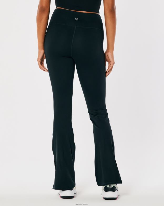 Bottoms Hollister Women Gilly Hicks Active Recharge High-Rise Split-Hem Kick Flare Pants 48820735 Black