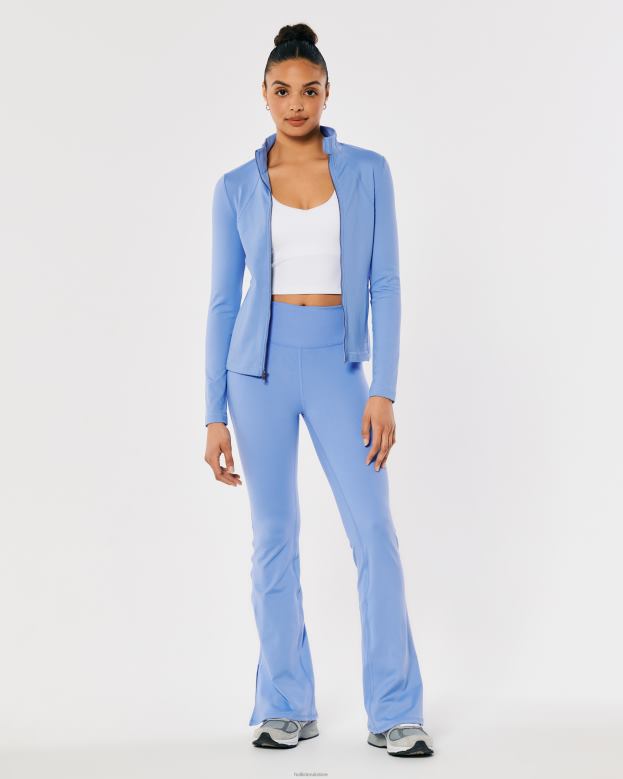 Bottoms Hollister Women Gilly Hicks Active Recharge High-Rise Split-Hem Kick Flare Pants 48820747 Blue