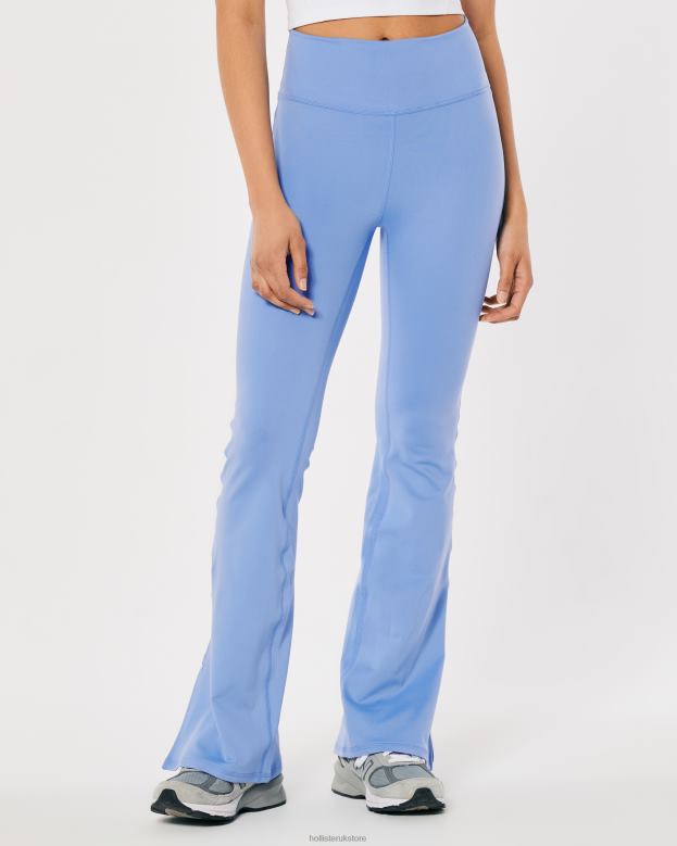 Bottoms Hollister Women Gilly Hicks Active Recharge High-Rise Split-Hem Kick Flare Pants 48820747 Blue
