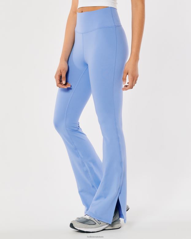 Bottoms Hollister Women Gilly Hicks Active Recharge High-Rise Split-Hem Kick Flare Pants 48820747 Blue