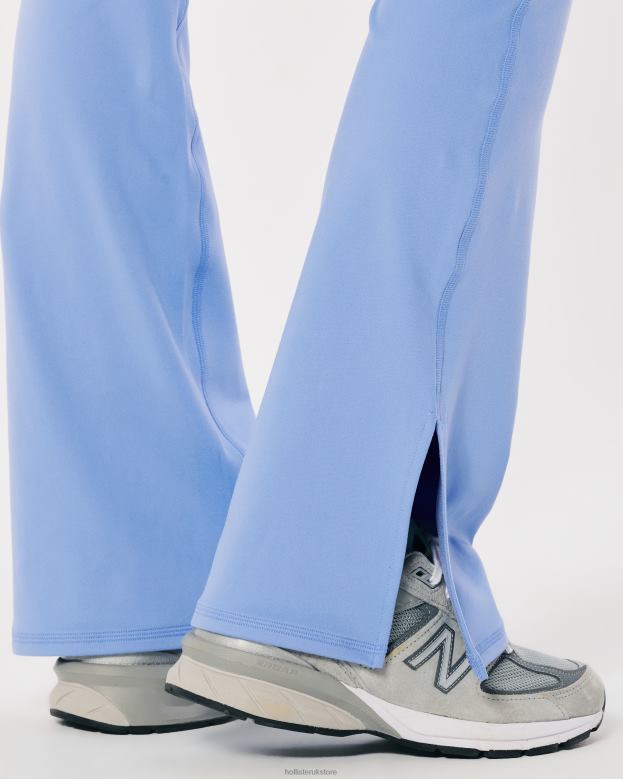 Bottoms Hollister Women Gilly Hicks Active Recharge High-Rise Split-Hem Kick Flare Pants 48820747 Blue
