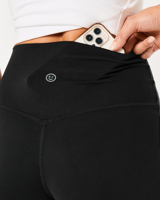 Bottoms Hollister Women Gilly Hicks Active Recharge Mini Flare Legging 48820758 Black