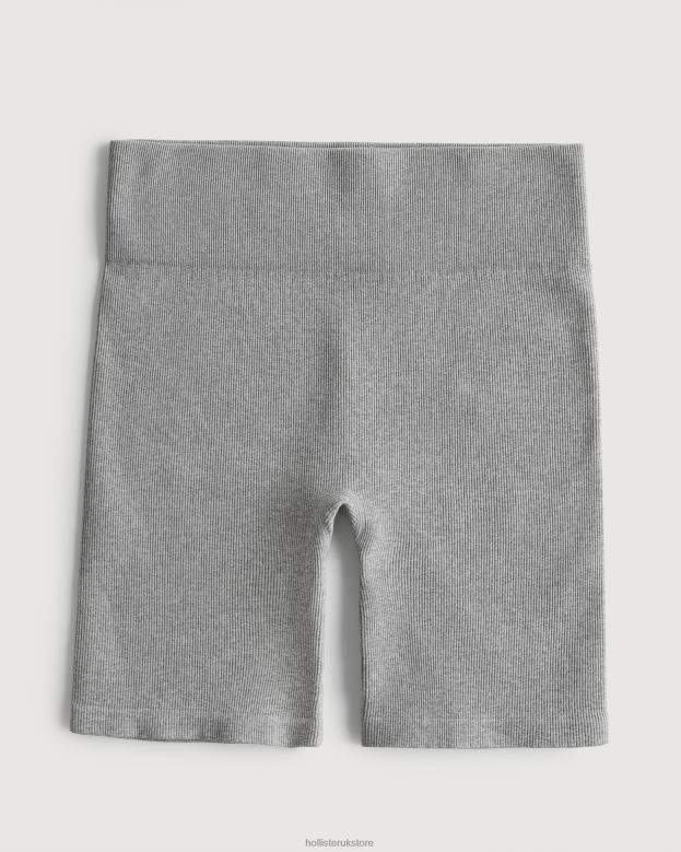 Bottoms Hollister Women Gilly Hicks Active Ribbed Seamless Bike Shorts 48820689 Light Heather Grey