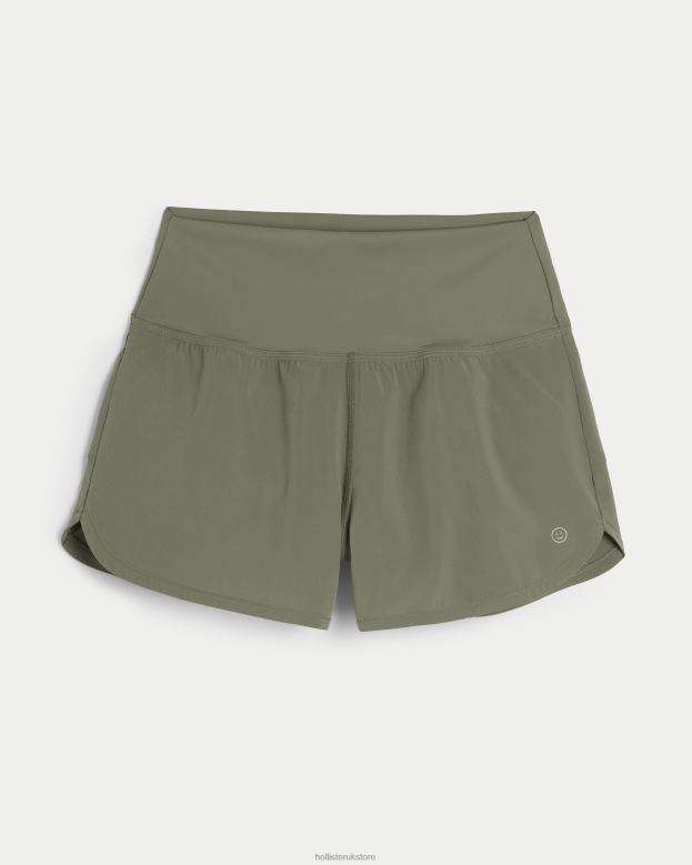 Bottoms Hollister Women Gilly Hicks Active Running Shorts 48820695 Olive Green