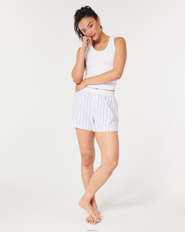 Bottoms Hollister Women Gilly Hicks Boxers 48820740 Light Blue Stripe